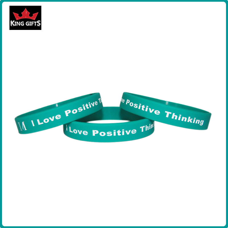 H008- 100% silicone wristband,debossed and fill in color