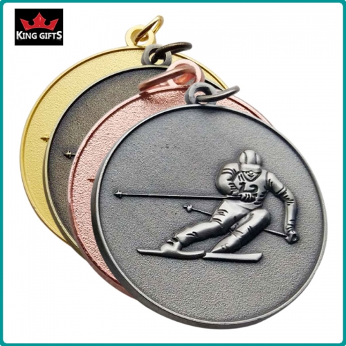 B017 - Custom 3D sport medal with Matt gold, antique silver ,antique bronze and antique copper plated.