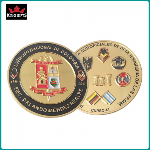 C006 - 2-side 2D challengecoins,gold plated,soft enamel