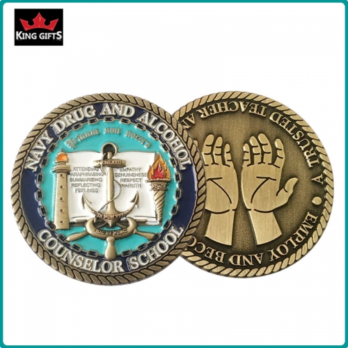 C017 -  2-sides 3D Navy challenge souvenir coins,soft enamel