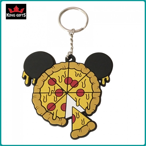 E001 - Custom 2D Pizza PVC key chain