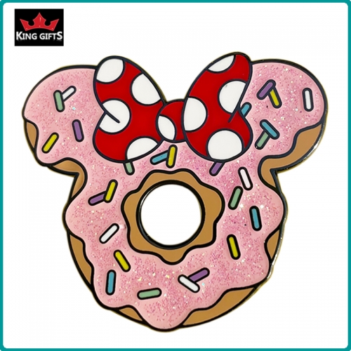 A023 -  Minnie doughnut pin (hard enamel with glitter )