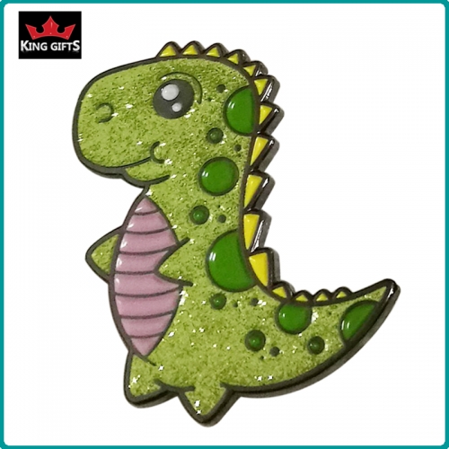 A027 -  Dinosaur pin (soft enamel+glitter)