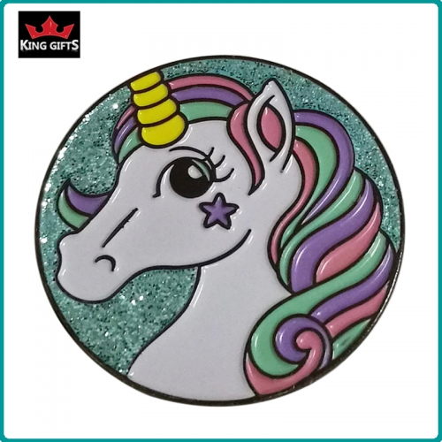 A028 -  Horse pin (soft enamel+glitter)