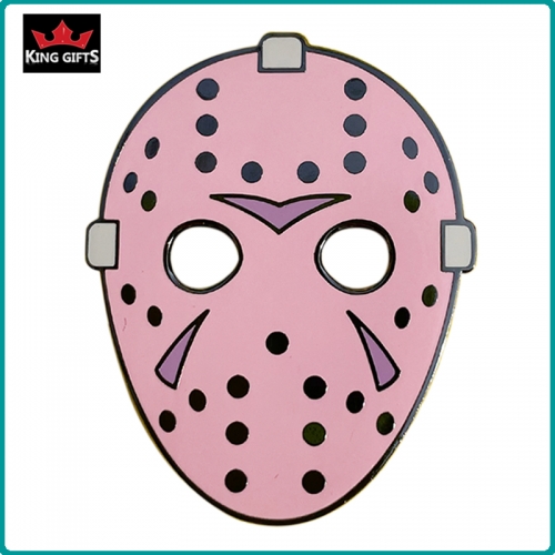 A033 -  Pink mask pin (hard enamel)