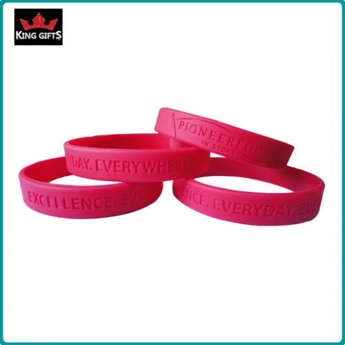 H014- High quality silicone wristband,debossed
