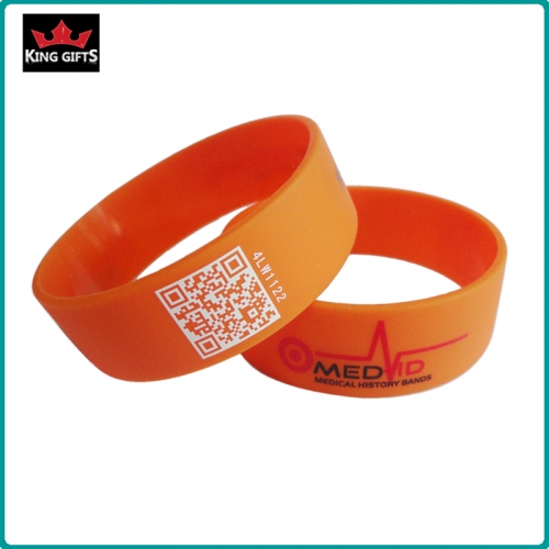 H025- 100% silicone wristband,printing logo