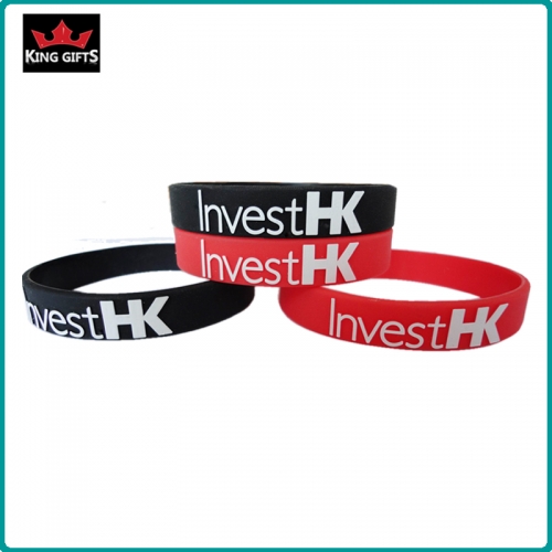 H026- 100% silicone wristband,embossed and printed logo