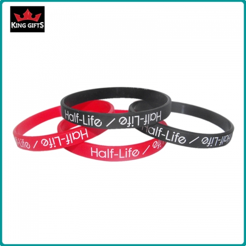 H034- 100% silicone wristband, printed logo