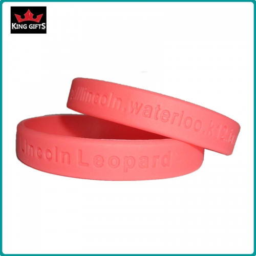H035- 100% silicone wristband, debossed