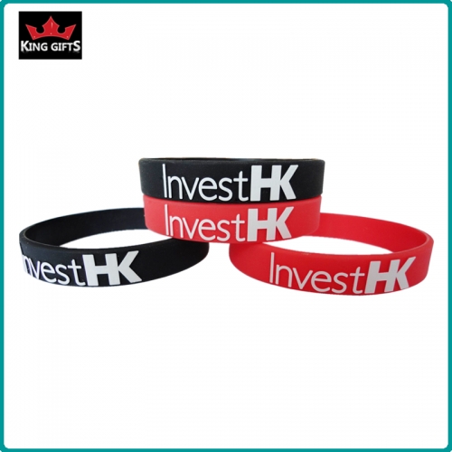 H041-  Hot sale silicone wristband, debossed and fill in color