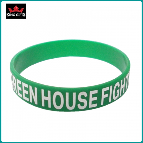 H048-  Promotional silicone wristband, debossed and fill in color