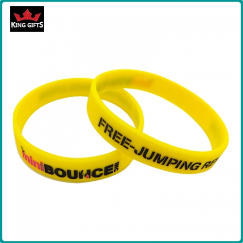 H052-  Wholesale silicone wristband, debossed and fill in color