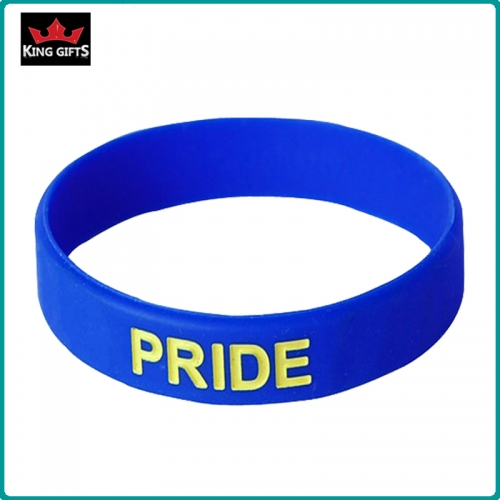 H060-  Wholesale silicone wristband,debossed and fill in color