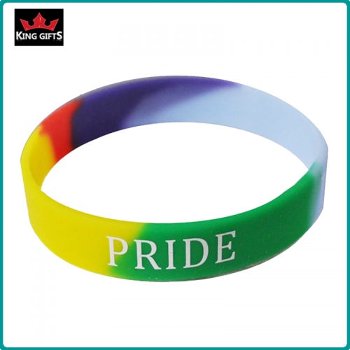 H061-  Wholesale silicone wristband,segmented and printed