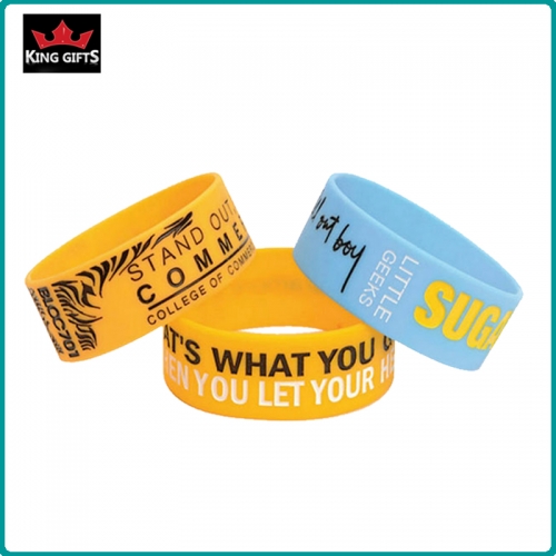 H063-  Wholesale silicone wristband,debossed and fill in color