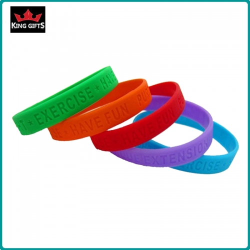 H064-  Popular silicone wristband,debossed