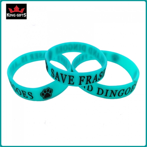H071-  Popular silicone wristband,debossed and fill in color
