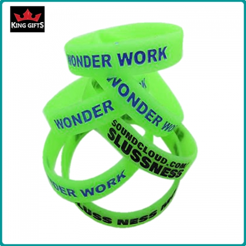 H072-  Wholesale silicone wristband,debossed and fill in color