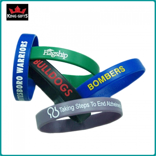 H074-  Wholesale silicone wristband,printed