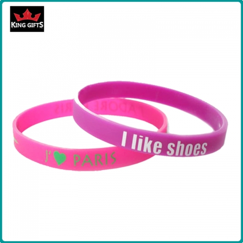 H077-  Wholesale silicone wristband,printed