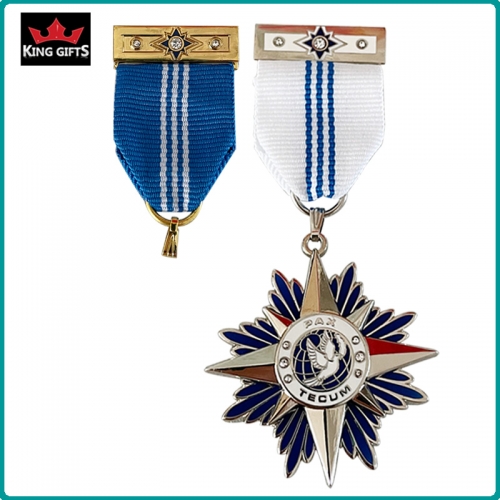B025 - Custom 2D soft enamel medal with ribbon