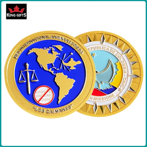 C009 -  challenge coins,gold plated,soft enamel