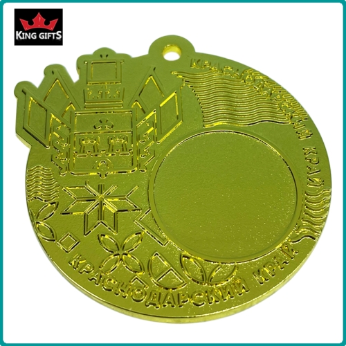 B036 - Custom 2D medal with gold plated
