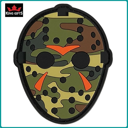 E020 - Geen face PVC patch with velcro hook backing