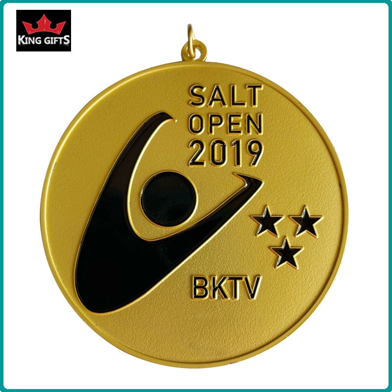 B008 - 2D medal with soft enamels,Matt gold,antique silver and antique bronze plated.