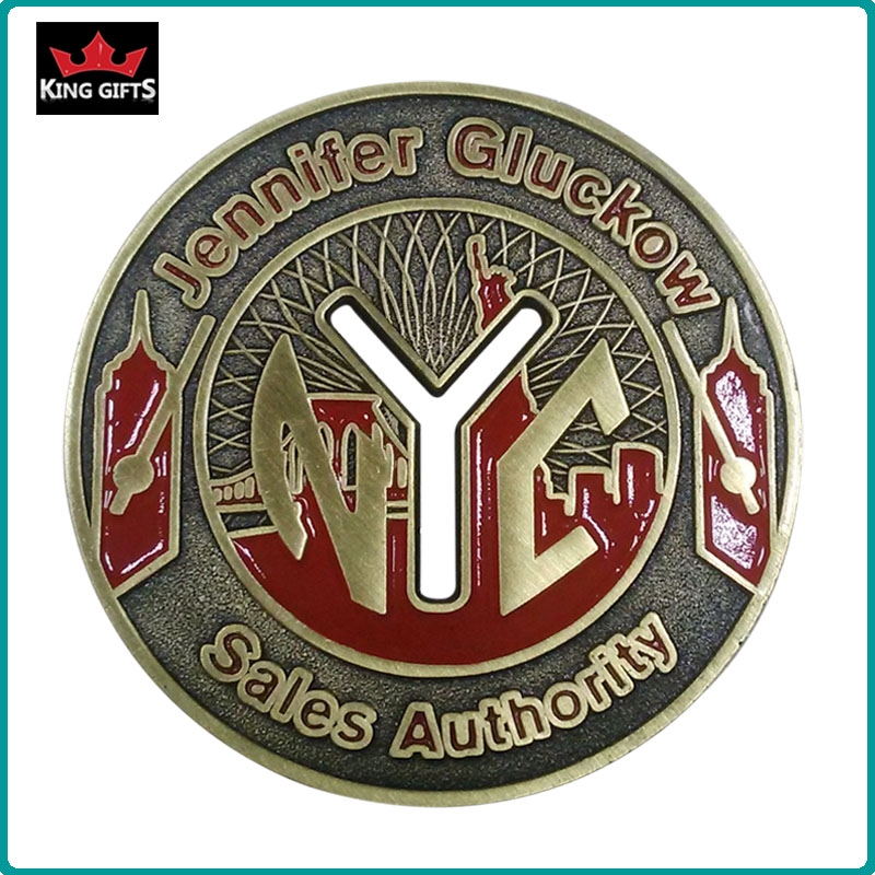 C004 - 2-side 2D challengecoins with antique bronze plated,soft enamel
