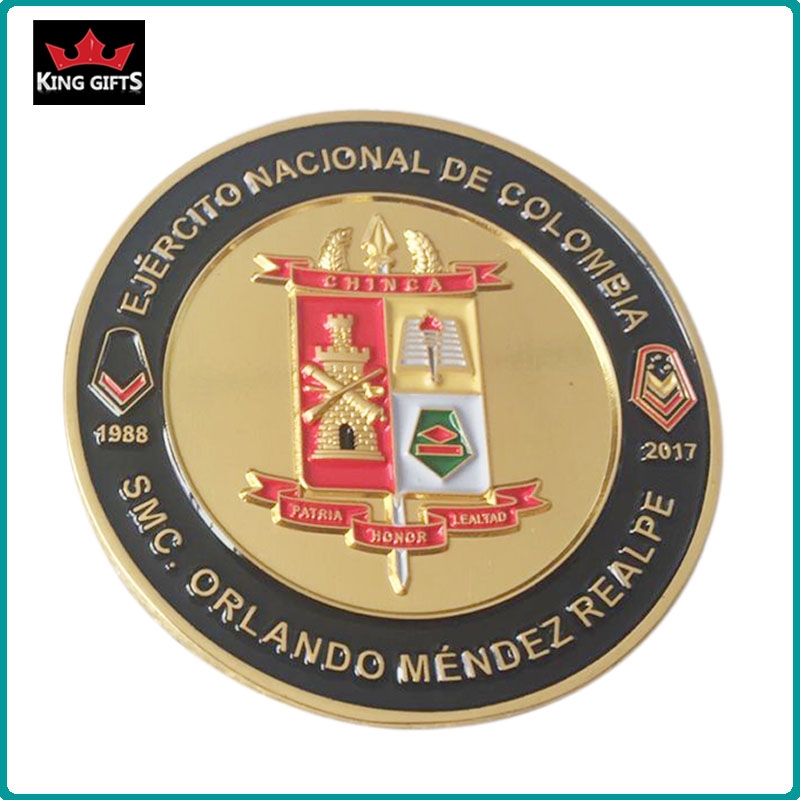 C006 - 2-side 2D challengecoins,gold plated,soft enamel