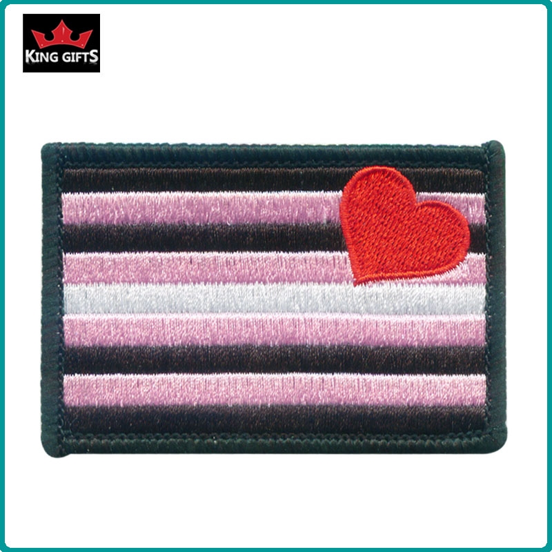 I005 - Custom flag patch,100% embroidery,merrow border,iron on backing