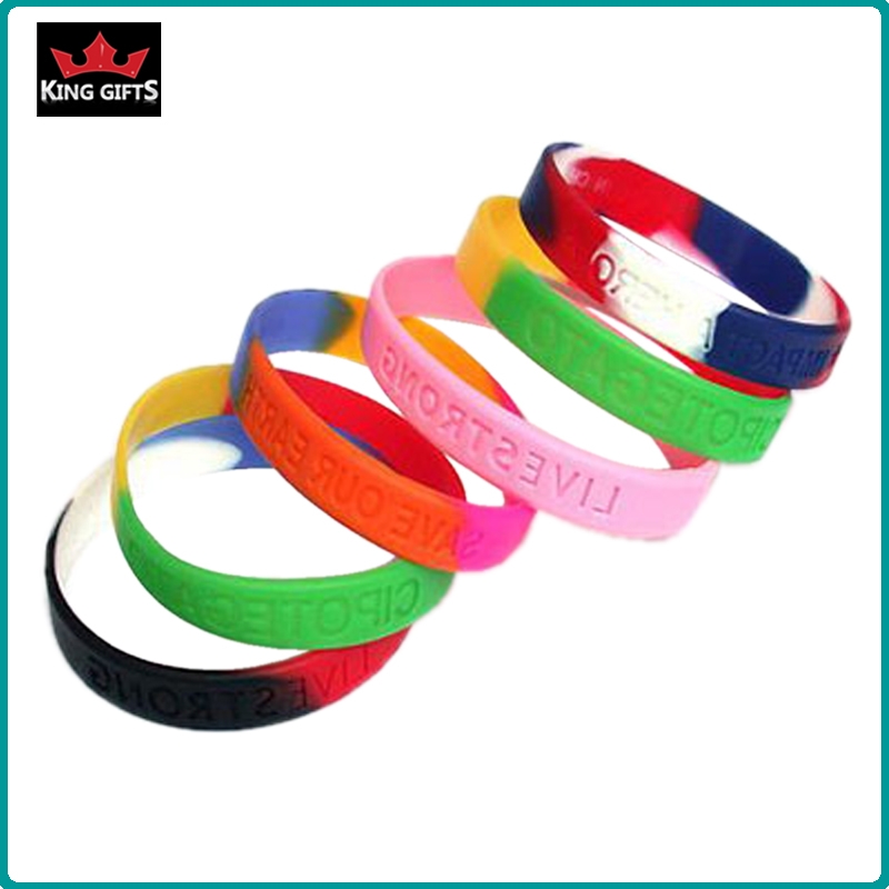 H091-  Wholesale silicone wristband,debossed and fill in color