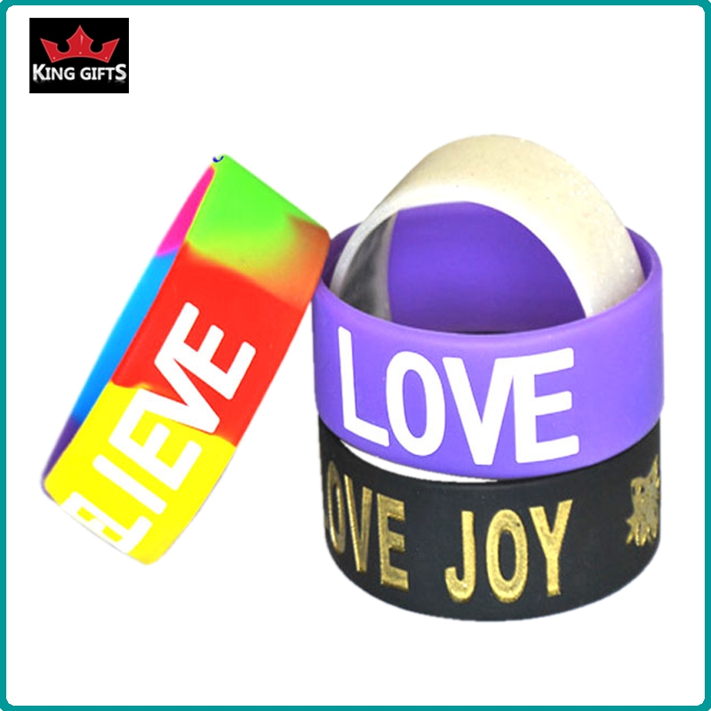 H080-  Wholesale silicone wristband,debossed and fill in color