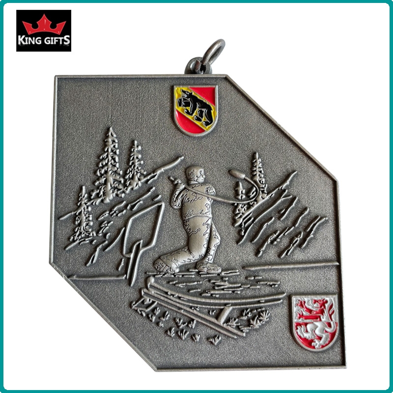 B032 - Custom 3D soft enamel medal with Matt gold plated