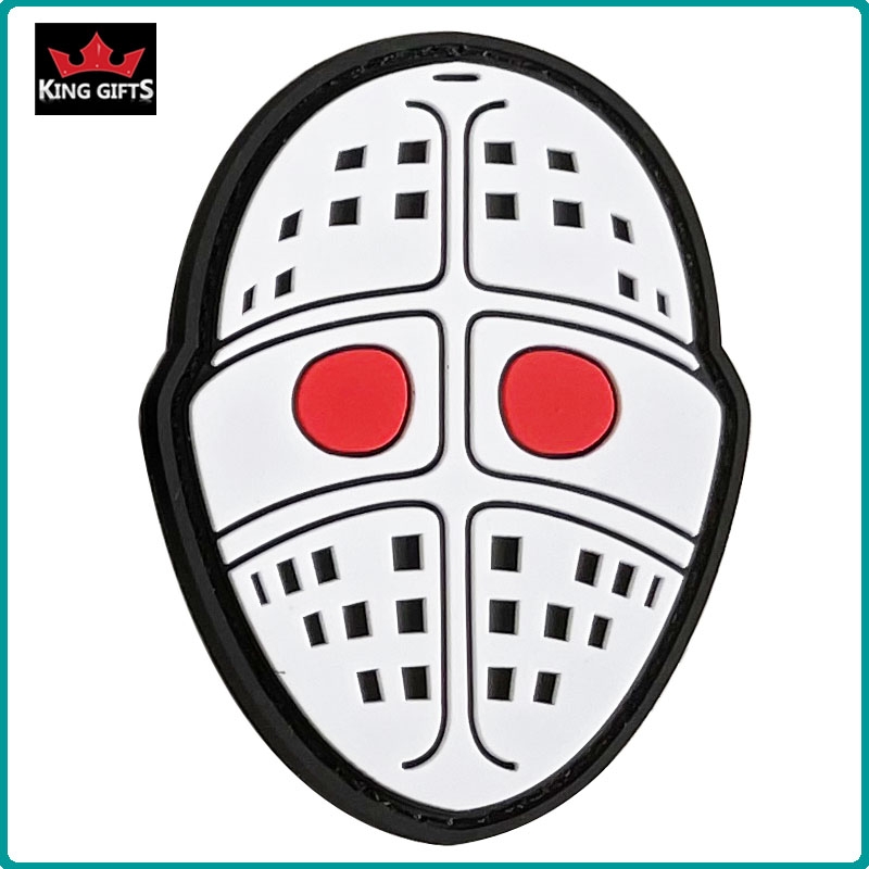 E019 - White face PVC patch with velcro hook backing