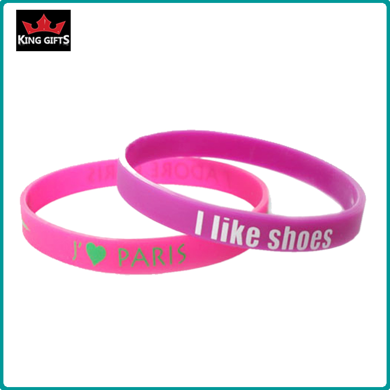 H077-  Wholesale silicone wristband,printed