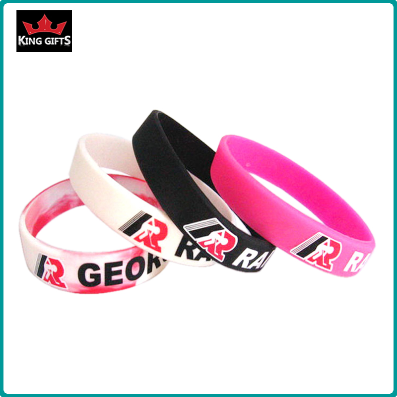 H080-  Wholesale silicone wristband,debossed and fill in color