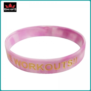 H045-  Promotional silicone wristband, debossed and fill in color