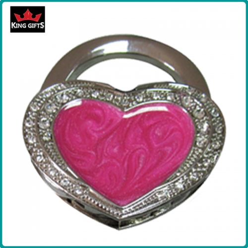 G006 - Custom heart shape bag hanger,plating,zinc alloy