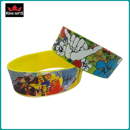 H096-  Wholesale silicone wristband,printed