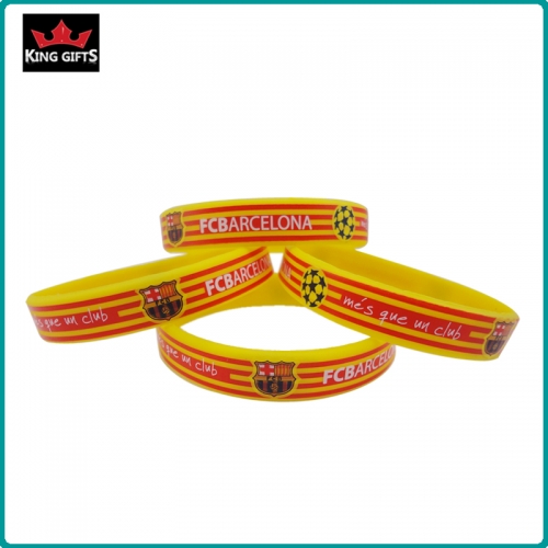 H097-  Wholesale silicone wristband,debossed and fill in color