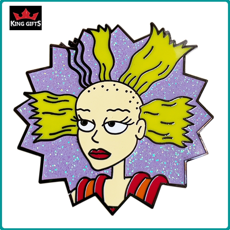 A011 -  woman pin (hard enamel with glitter)