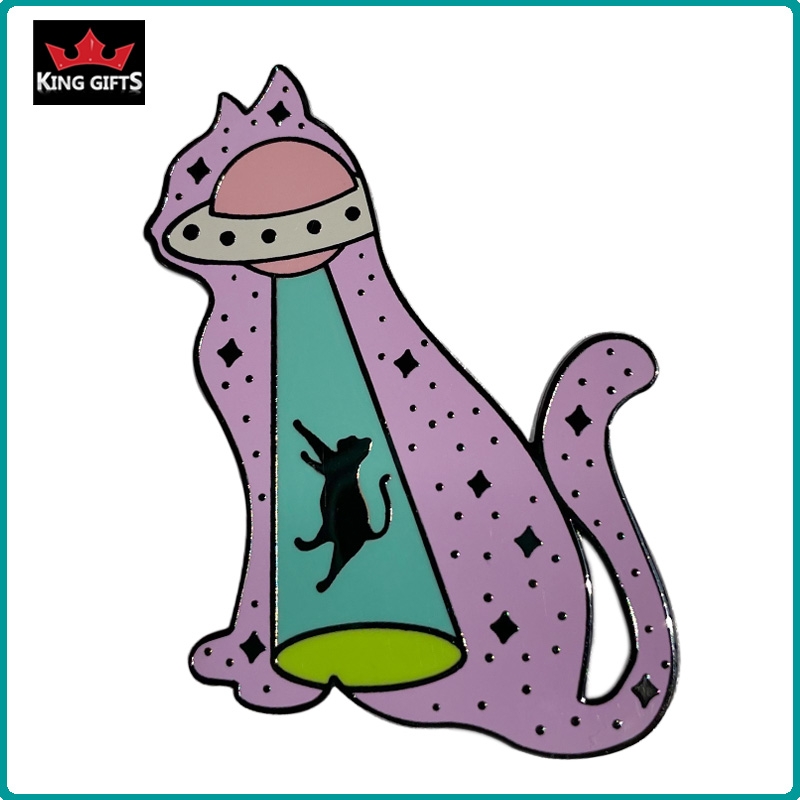A070 -  Dog pin (hard enamel with glitter，4 versions)